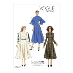 9327 Vogue Easy Lined Pocket Dress Cape  Sleeves / Long Sleeves Pattern 14-22 ABCD New